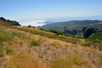 Winding mountain road in volcanic island, madeira