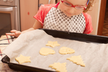 Homemade cookies with raisins on the table.