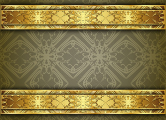 Golden and dark vector background.Blank for message or text.