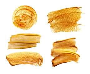 Abstract golden smears on white background with place for text