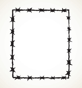 Barbed wire. Vector drawing