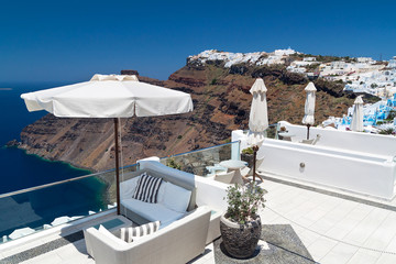 Beautiful landscape view on Santorini island, Greece