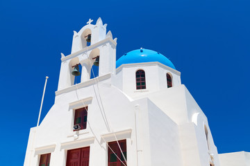 Architecture of Oia town on Santorini island, Greece