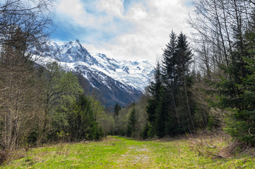 Fototapeta na wymiar Panoramic view of french Alps