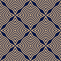 Obraz premium Geometric pattern for wallpapers. Golden blue seamless background