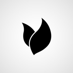Eco icon. Leaf black silhouette