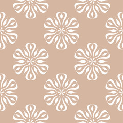 Fototapeta na wymiar Seamless beige pattern with wallpaper ornaments