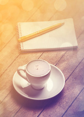 Cup of сoffee with shape heart