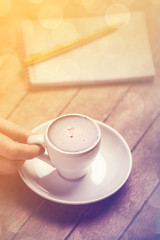 Cup of сoffee with shape heart