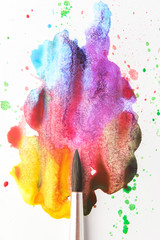 Artistic brush On a piece of paper