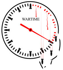 War Hours - a symbolic image Every minute takes lives and destroys everything around. Terrorism and predatory wars.