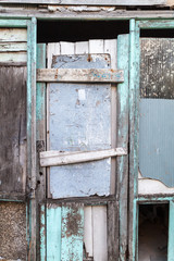 Door of a dilipitated building in Camaguey, Cuba