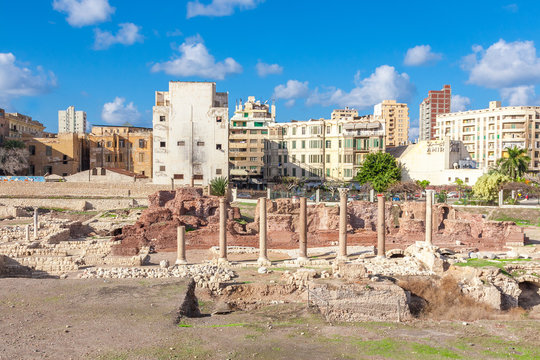 The Roman Amphitheatre and ruins in Alexandria