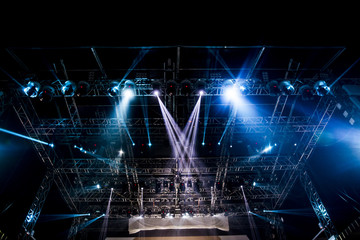 Music stage with lasers and lighting