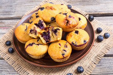 Banana muffins with blueberry