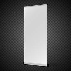 Vertical Roll-up banner. Isolated on transparent background.