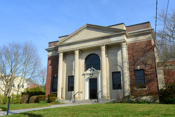 Fototapeta na wymiar Historical Building on 336 Main Street in village center of Wakefield, South Kingstown, Rhode Island, USA.