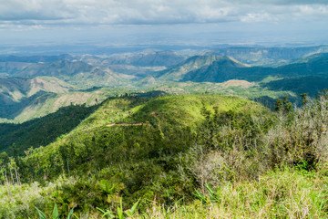 Fototapeta na wymiar Landscape of Sierra Maestra mountain range as viewed from La Gran Piedra mountain, Cuba
