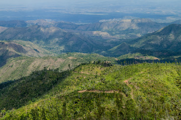 Landscape of Sierra Maestra mountain range as viewed from La Gran Piedra mountain, Cuba