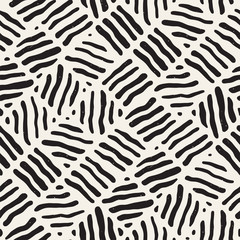 Seamless freehand pattern. Vector abstract rough lines background. Hand drawn strokes.