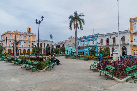 SANCTI SPIRITUS, CUBA - FEB 7, 2016: View of Parque Serafin Sanchez square in Sancti Spiritus.