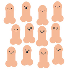 Penises smiles set