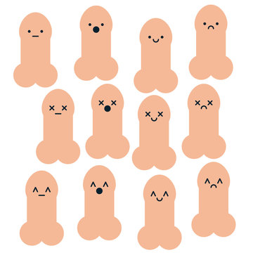 Penises smiles set