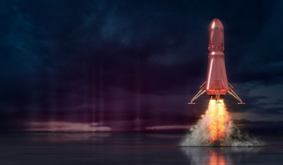 rocket launch, illustration concept of business