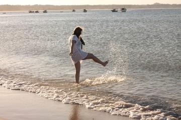 brincando na agua