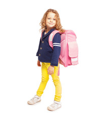 Little girl with schoolbag