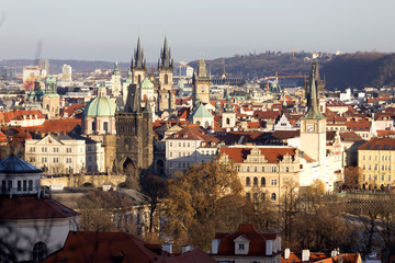 Naklejka na ściany i meble View on Prague City, Czech Republic