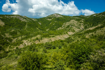 Fototapeta na wymiar Mountains between Sudak and Alushta, Crimea
