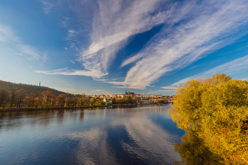 Fototapeta na wymiar Beautiful Prague castle and Charles Bridge in autumn, Prague, Czech Republic, Europe