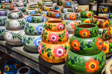 Mexican pots made out of clay