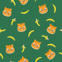 Obraz premium Tiger cub and bananas