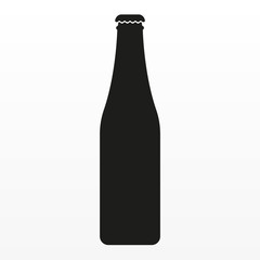 Beer bottle silhouette. Vector icon.