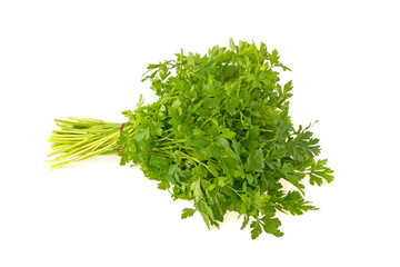 Bunch of parsley on a white background