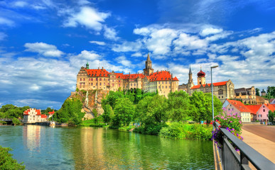 Sigmaringen Castle on a bank of the Danube River in Baden-Wurttemberg, Germany