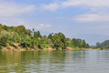 Riverside landscape in the Nam Ou River, Laos