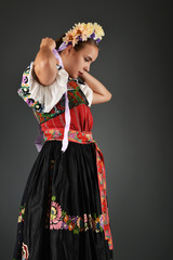 Fototapeta premium Slovakian folklore. Traditional costume.