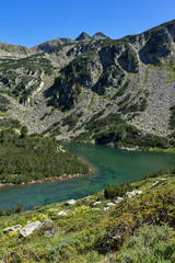 Fototapeta na wymiar Amazing Landscape with Upper Vasilashko lake, Pirin Mountain, Bulgaria