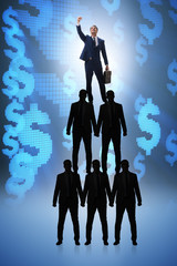 Forex trader at the top of pyramid