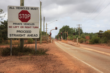 entrance into Weipa  which is largest town in central Cape York