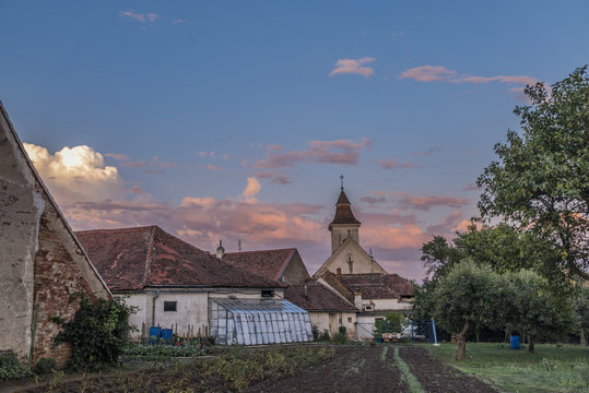 Lukov village in summer color evening