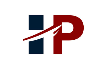 Fototapeta premium HP Red Negative Space Square Swoosh Letter Logo