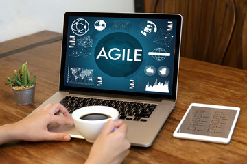 AGILE Agility Nimble Quick Fast Concept businessman working