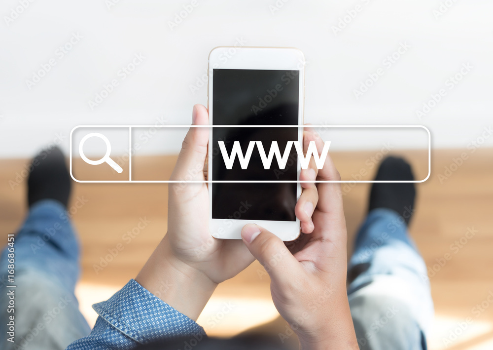 Poster www website online internet web page computer browser connection network concept to use www