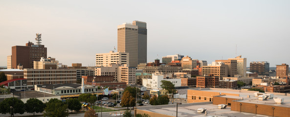 Panoramic View Downtown Omaha Nebraska City Skyline