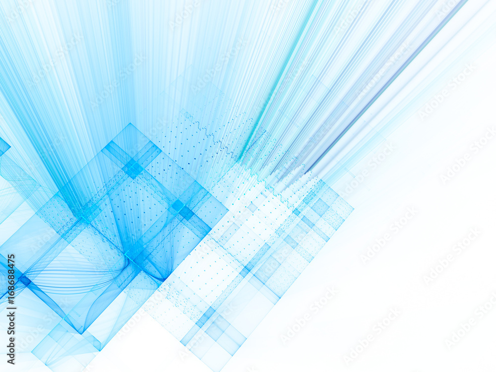 Fototapete Abstract background. Fractal graphics series. Three-dimensional composition of grids and beams.