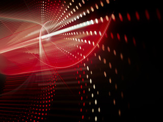 Fototapeta na wymiar Abstract background element. Fractal graphics series. Curves, blurs and twisted grids composition. Red and black colors.